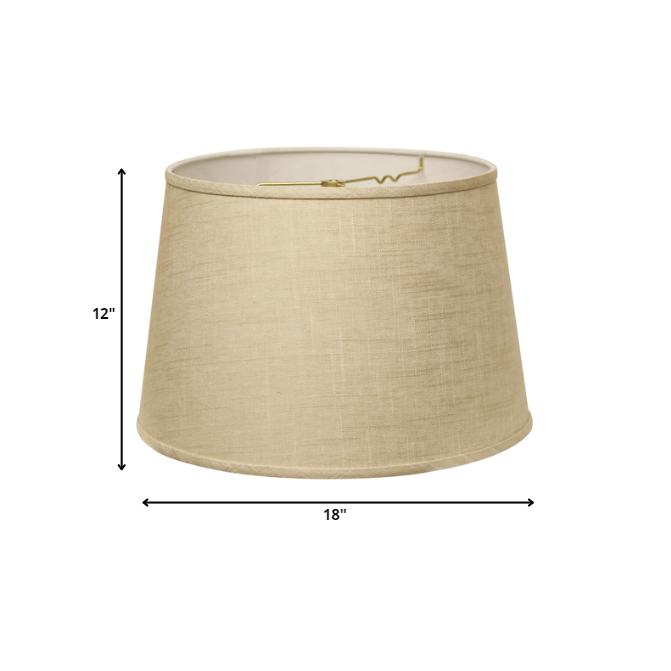 18" Light Wheat Rounded Empire Slanted Linen Lampshade. Picture 6