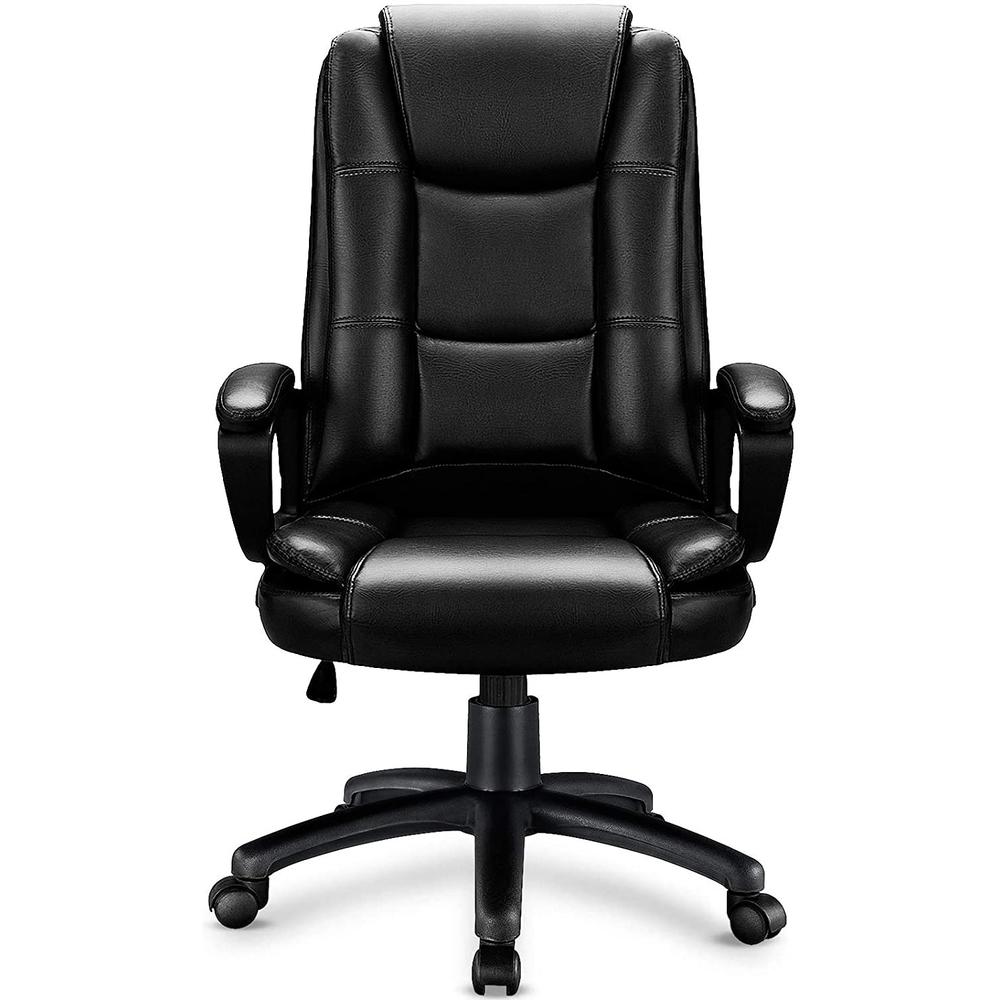 Black Leather Executive Chair with Lumbar Support. The main picture.