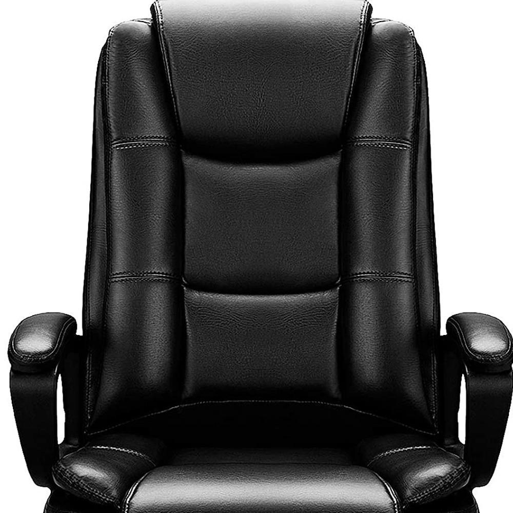 Black Leather Executive Chair with Lumbar Support. Picture 3