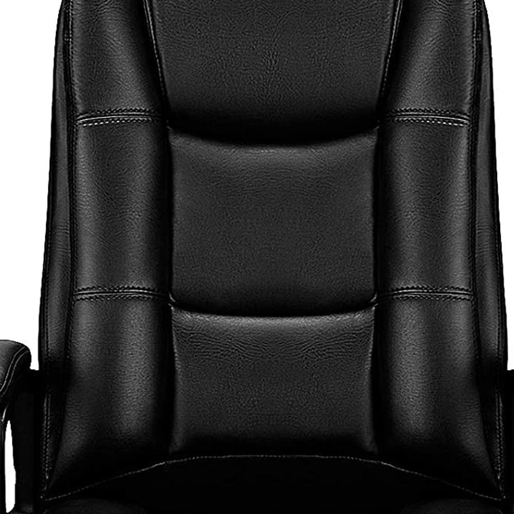 Black Leather Executive Chair with Lumbar Support. Picture 4