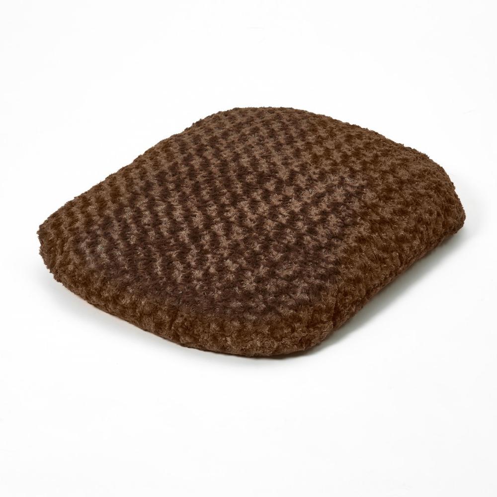 Brown 3" x 4" Lux Faux Fur Oval Pet Bed. Picture 4