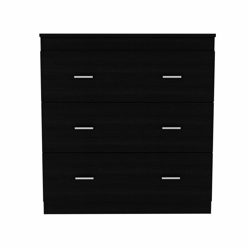 33" Black Three Drawer Dresser. Picture 1