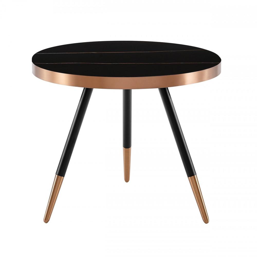 Modern Small Black and Gold Ceramic Coffee Table. Picture 4
