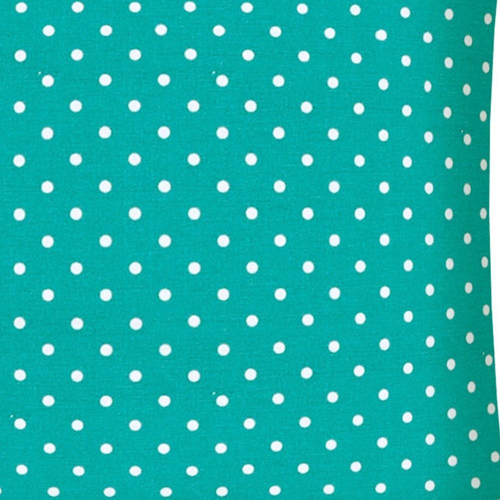 17" X 17" Turquoise Zippered Polyester Polka Dots Throw Pillow Cover. Picture 7