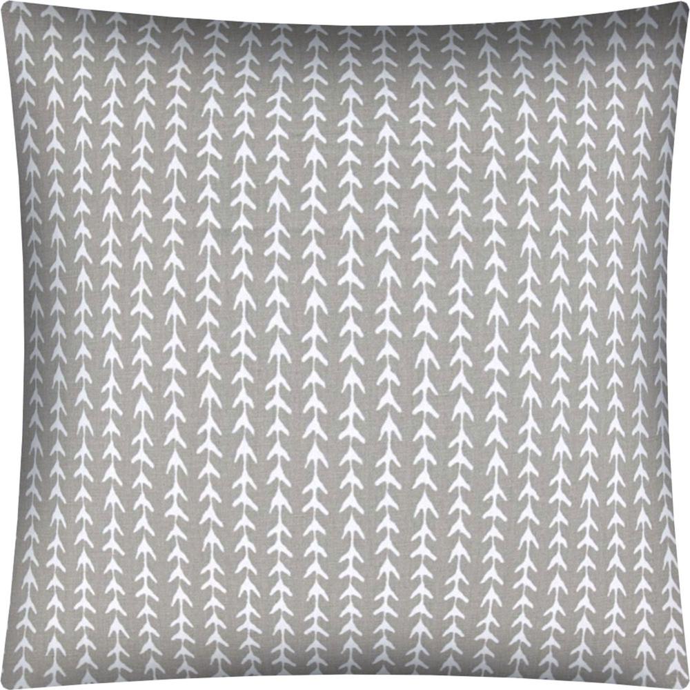 17" X 17" Taupe And White Zippered Polyester Geometric Throw Pillow Cover. Picture 1