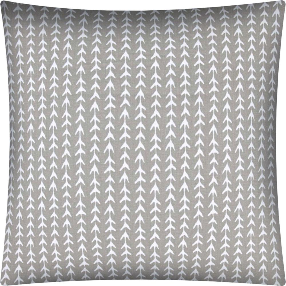 17" X 17" Taupe And White Zippered Polyester Geometric Throw Pillow Cover. Picture 4