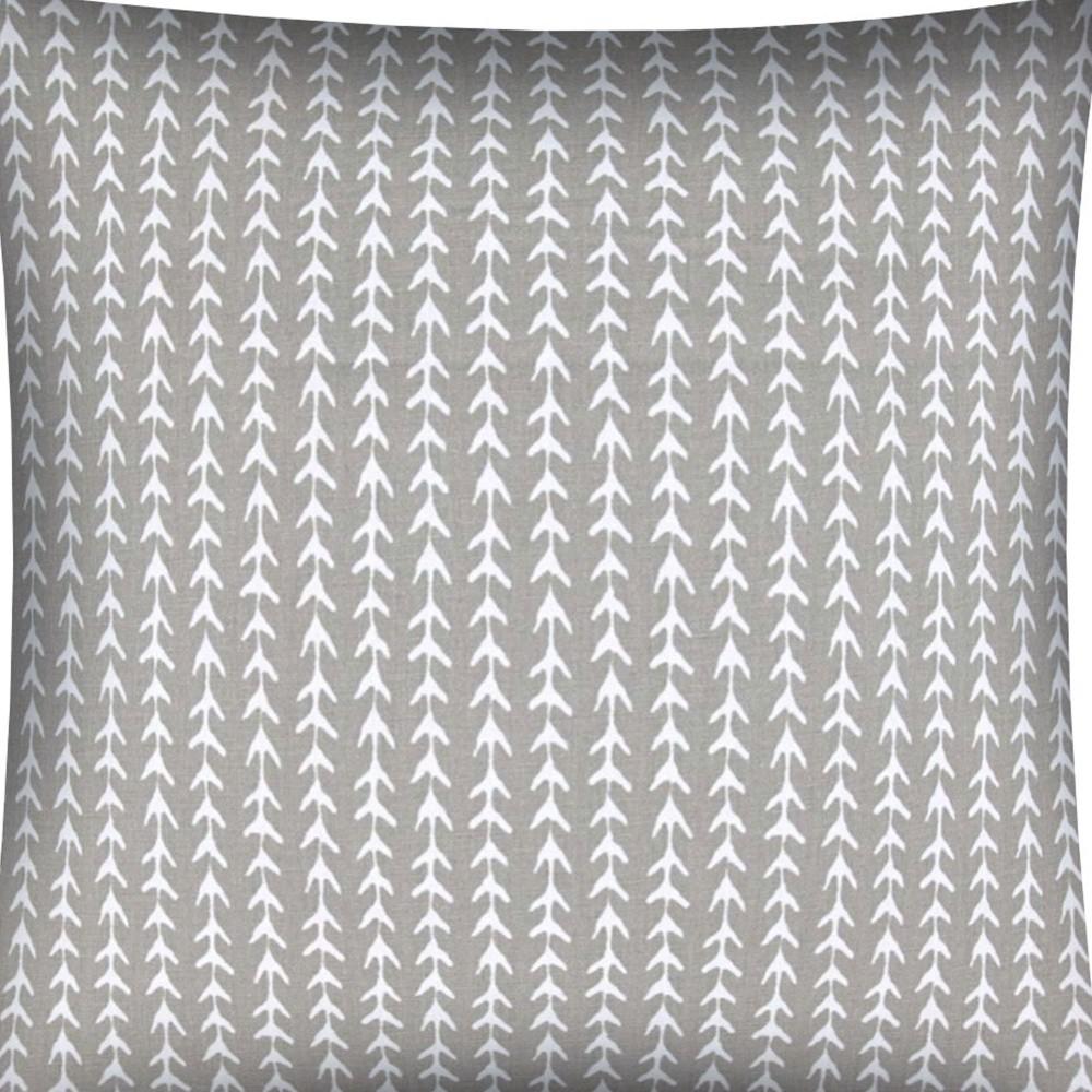 17" X 17" Taupe And White Zippered Polyester Geometric Throw Pillow Cover. Picture 6