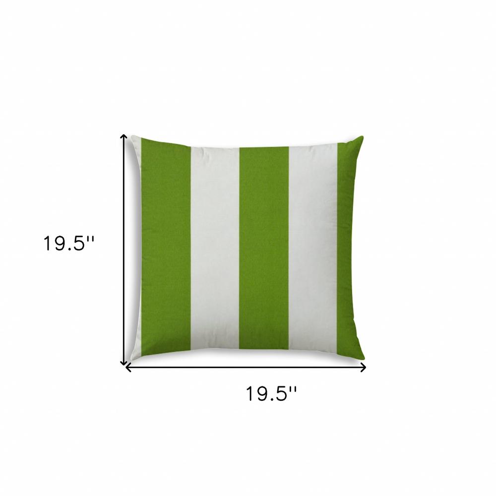 20" X 20" Green And Ivory Zippered Polyester Striped Throw Pillow Cover. Picture 7