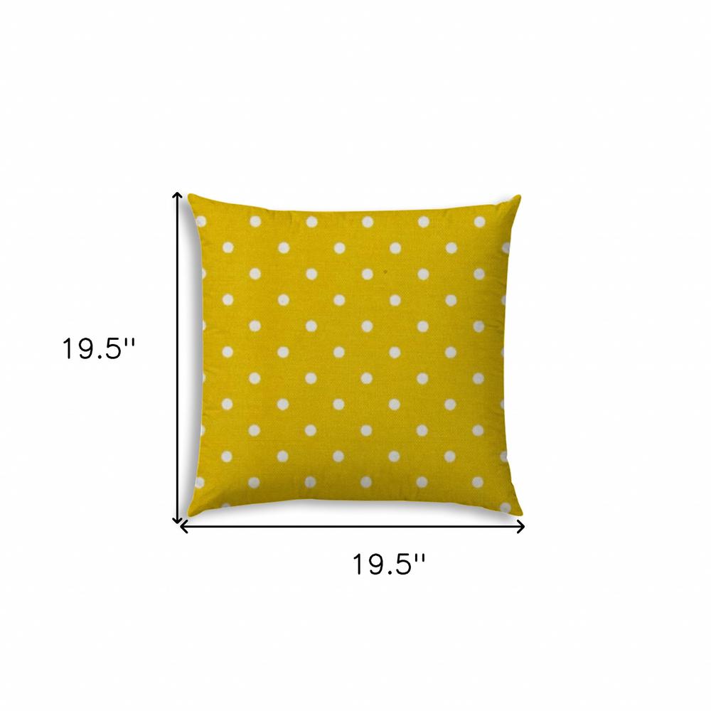 20" X 20" White, Creamy Yellow Zippered Polyester Polka Dots Throw Pillow Cover. Picture 7