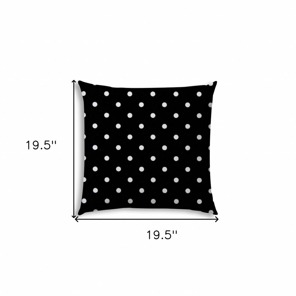 20" X 20" Black And White Zippered Polyester Polka Dots Throw Pillow Cover. Picture 7