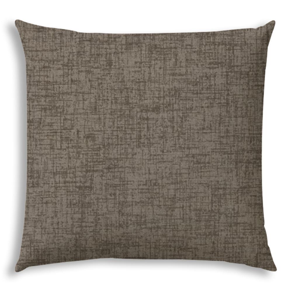 Medium Taupe, Dark Taupe Zippered Polyester Solid Color Throw Pillow Cover. Picture 2