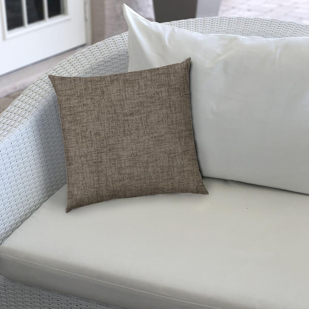 Medium Taupe, Dark Taupe Zippered Polyester Solid Color Throw Pillow Cover. Picture 5