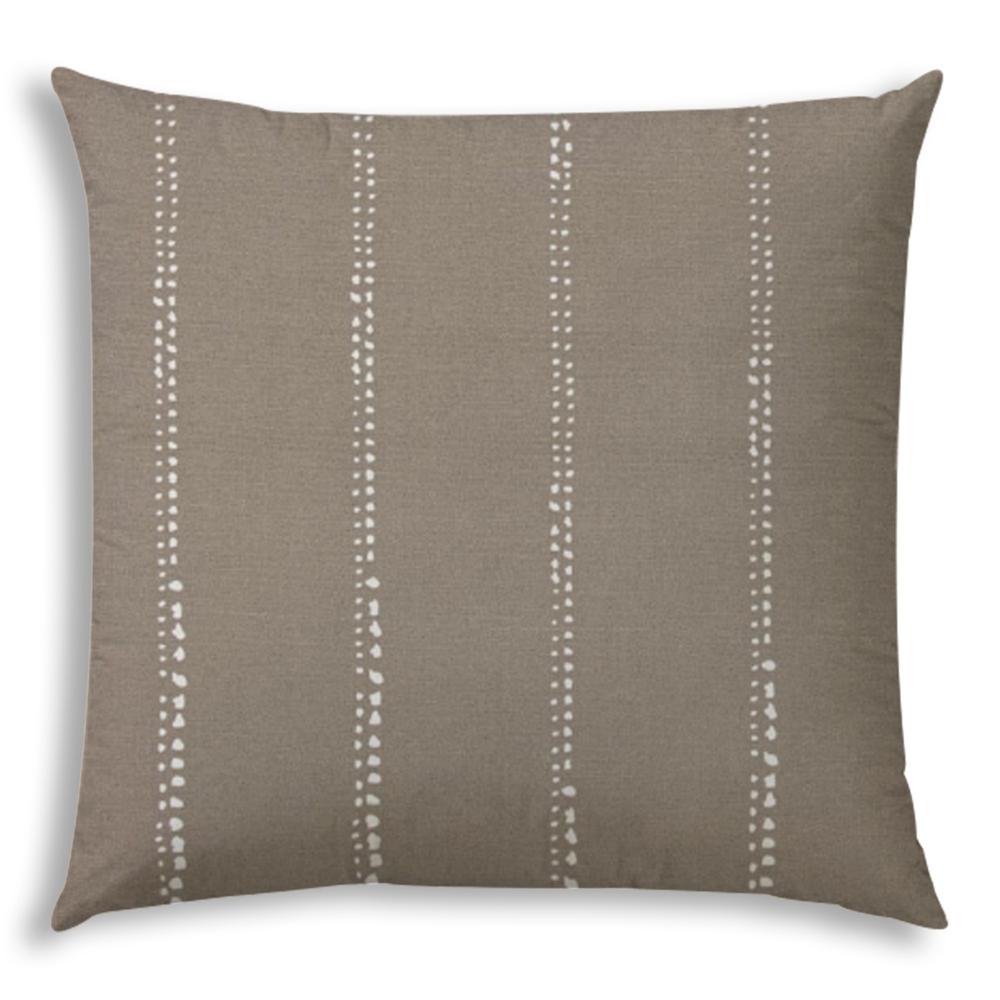 20" X 20" Taupe And White Zippered Polyester Polka Dots Throw Pillow Cover. Picture 2