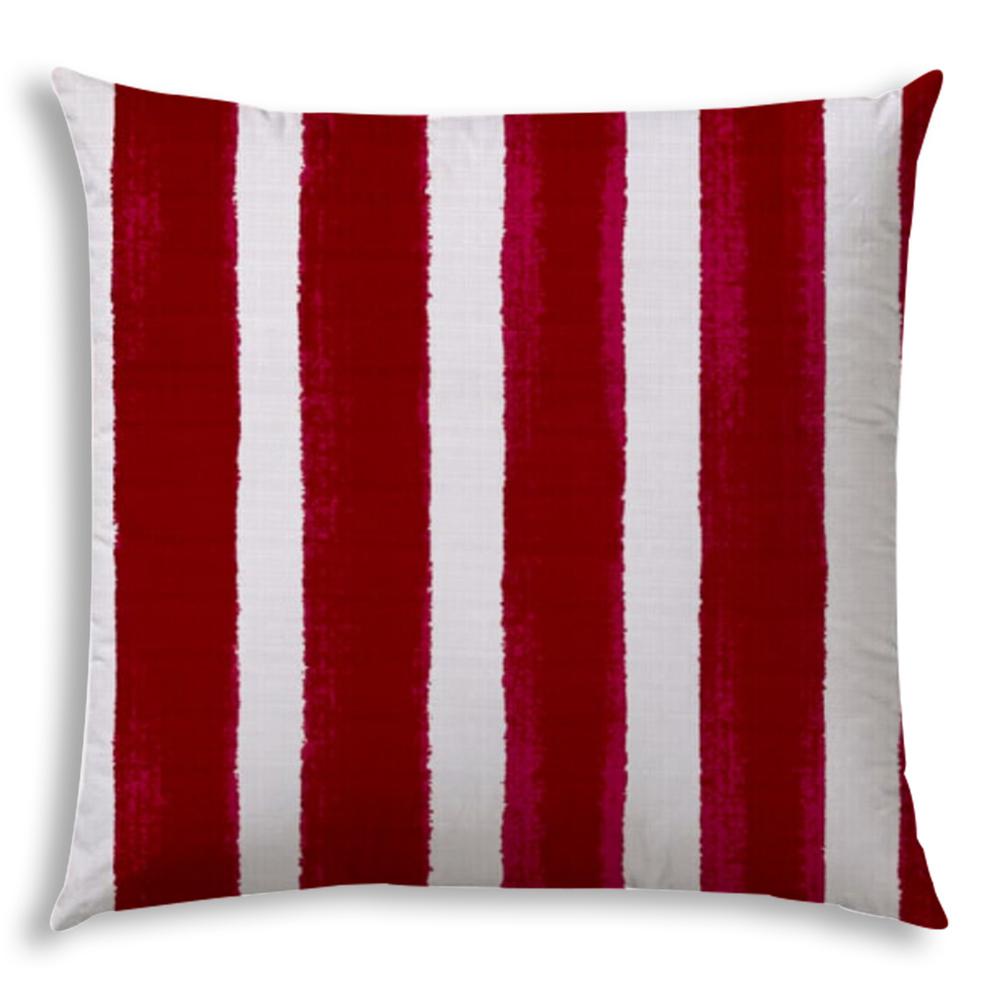 20" X 20" Hot Pink And White Zippered Polyester Striped Throw Pillow Cover. Picture 2