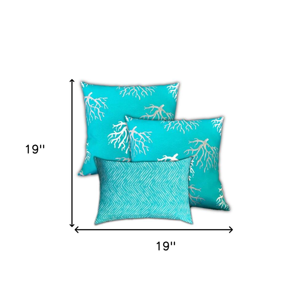 Ocean Blue, White Zippered Coastal Throw Indoor Outdoor Pillow Cover. Picture 7