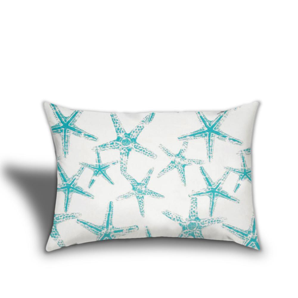 Ocean Blue, White Zippered Nautical Throw Indoor Outdoor Pillow Cover. Picture 3