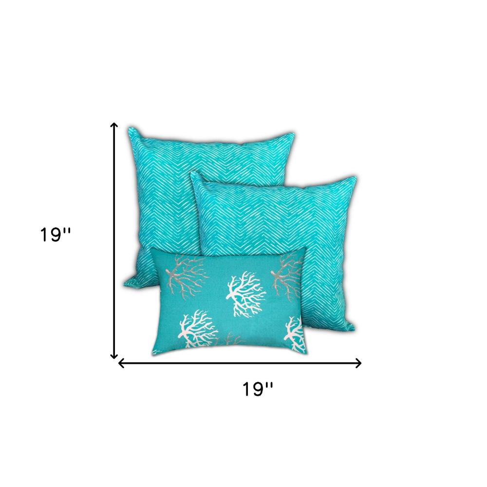 Ocean Blue, White Zippered Coastal Throw Indoor Outdoor Pillow Cover. Picture 7