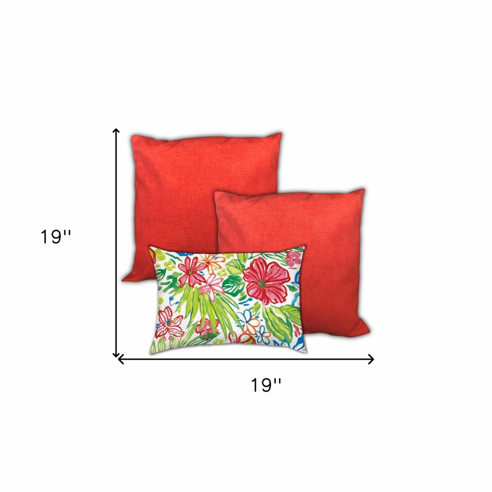 Red, White Zippered Solid Color Throw Indoor Outdoor Pillow Cover. Picture 6