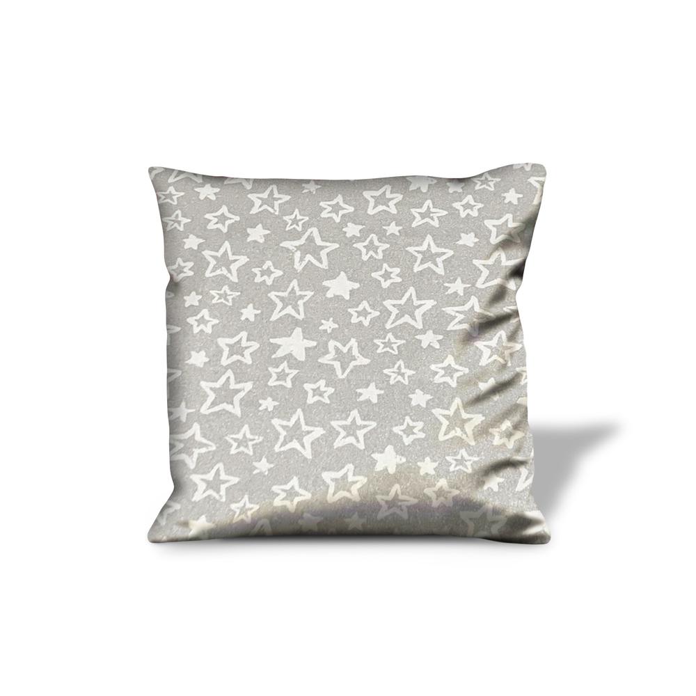 17" X 17" Silver Zippered 100% Cotton Throw Pillow Cover. Picture 1