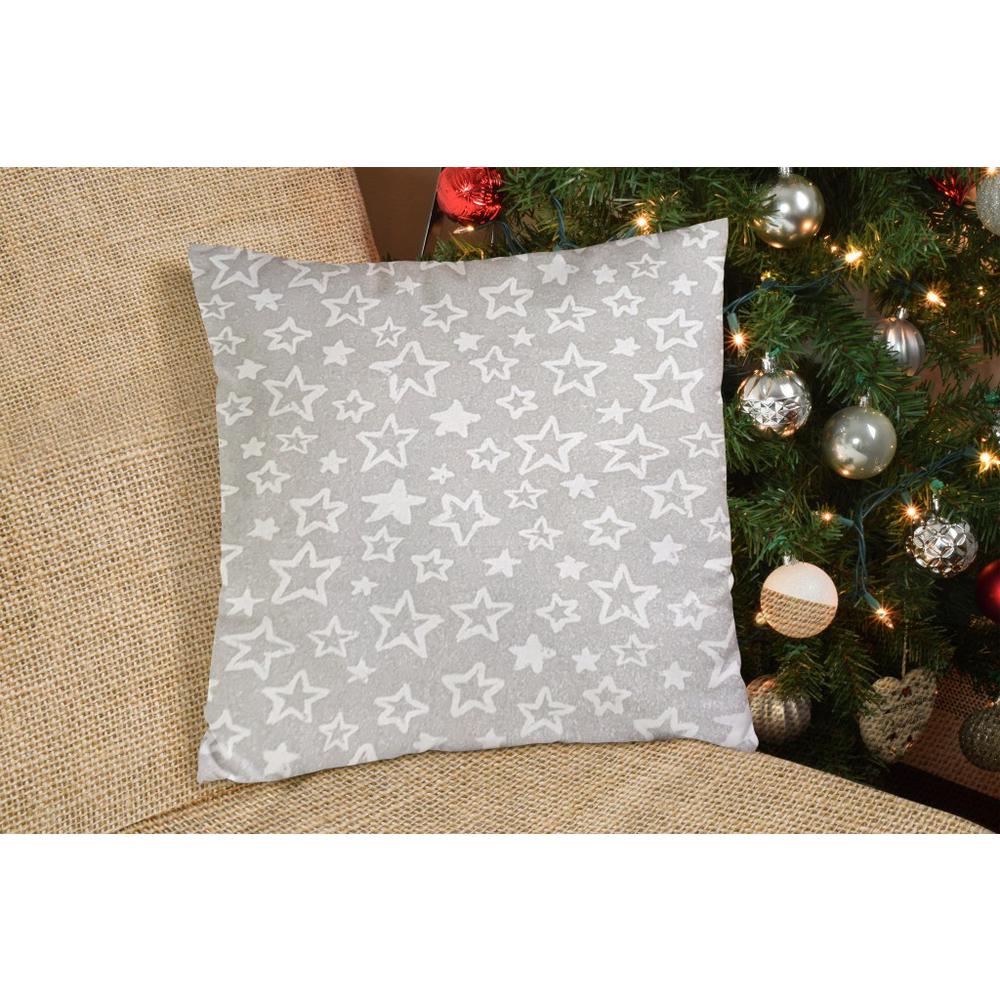 17" X 17" Silver Zippered 100% Cotton Throw Pillow Cover. Picture 5