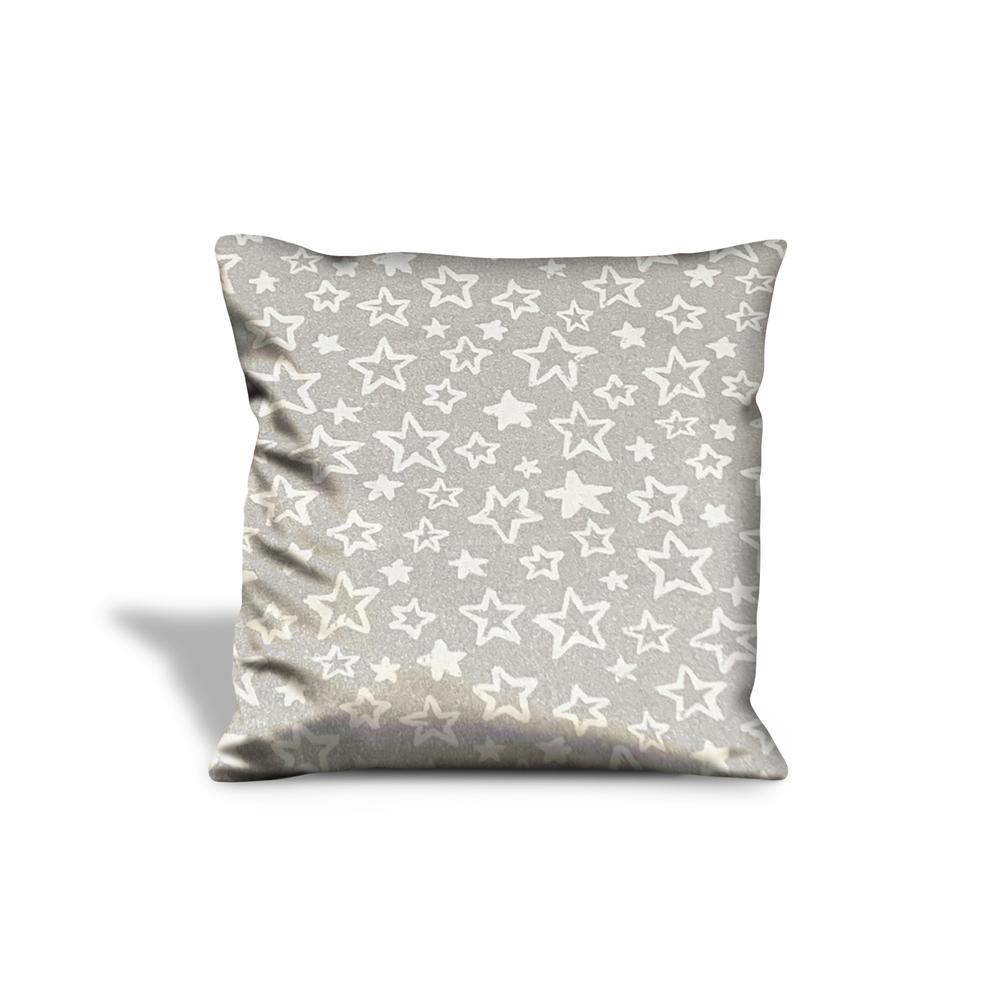 17" X 17" Silver Zippered 100% Cotton Throw Pillow Cover. Picture 2