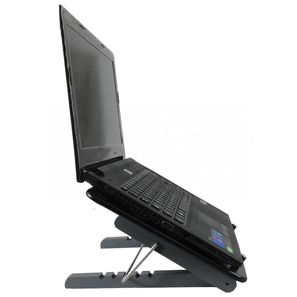 Black Adjustable Five Level Ergonomic Laptop Stand. Picture 1