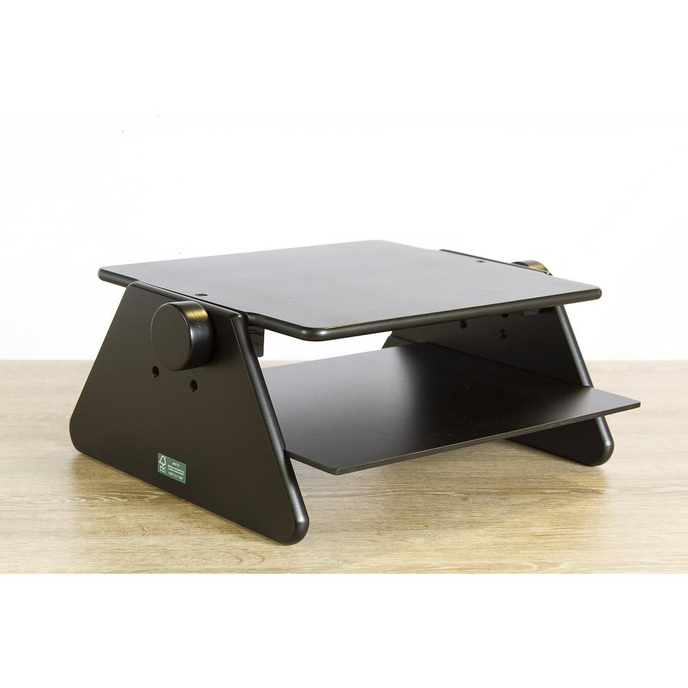 Modern Black Adjustable Three Level Ergonomic Monitor Stand. Picture 3
