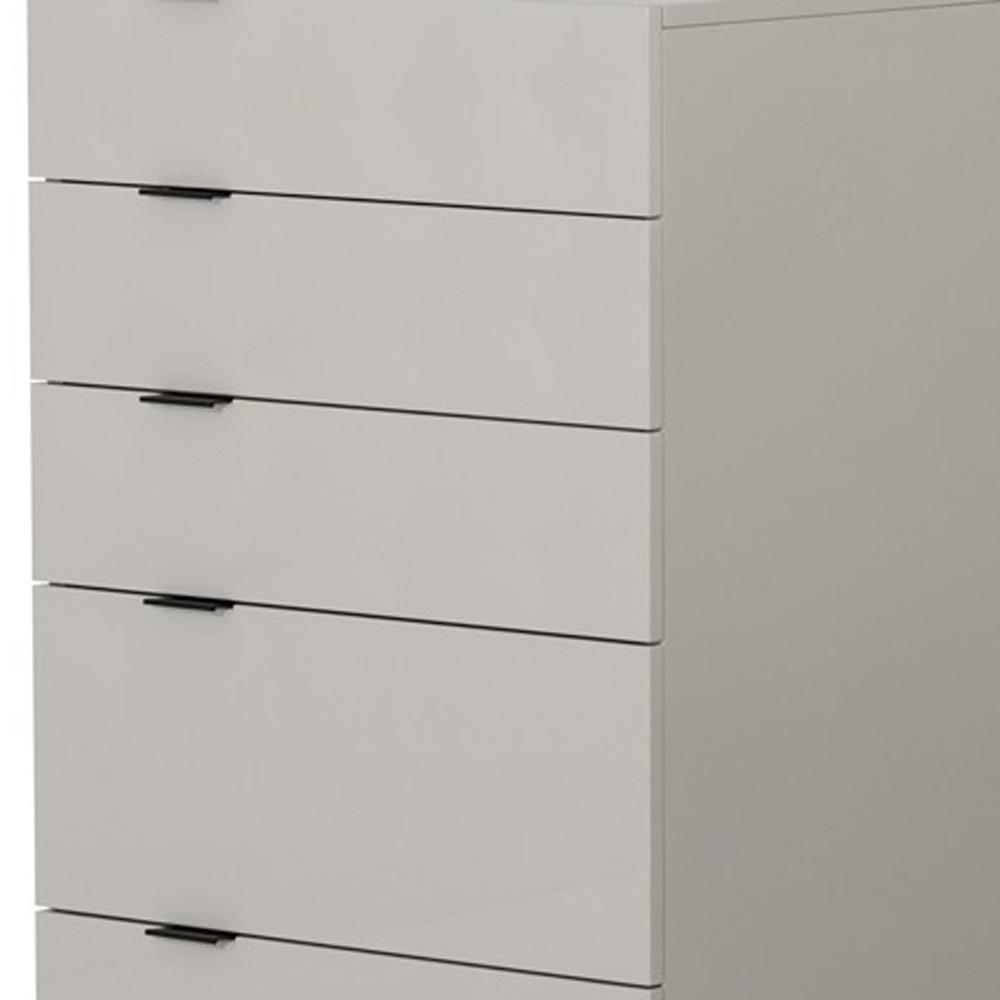 24" Grey Manufactured Wood Five Drawer Chest. Picture 6
