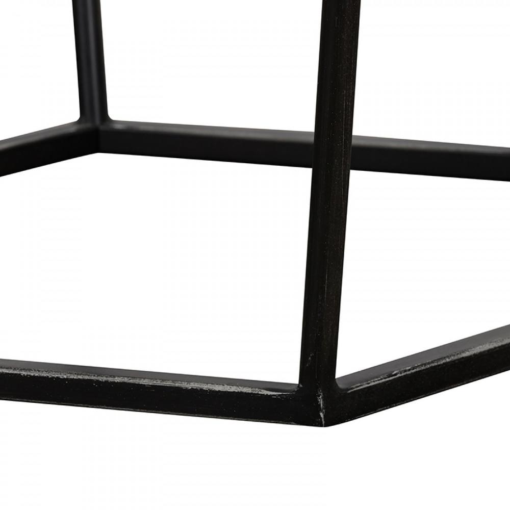Modern Gray Concrete and Black Metal Hexagonal End Table. Picture 7