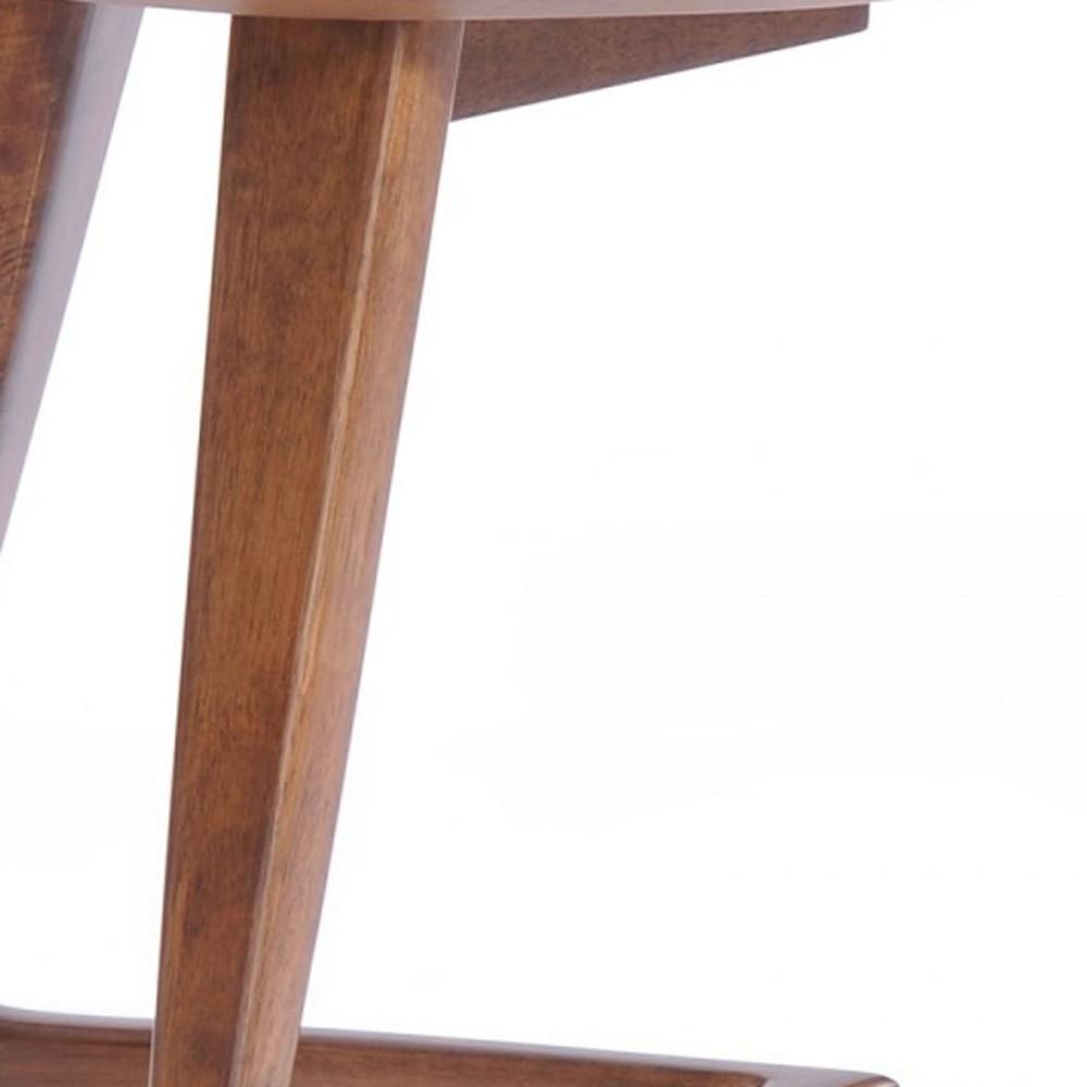 Mod Walnut Wood Asymmetric End Table. Picture 6