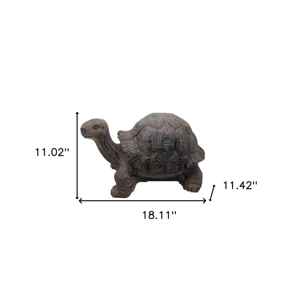 11" Dark Brown Tortoise Indoor Outdoor Statue. Picture 5