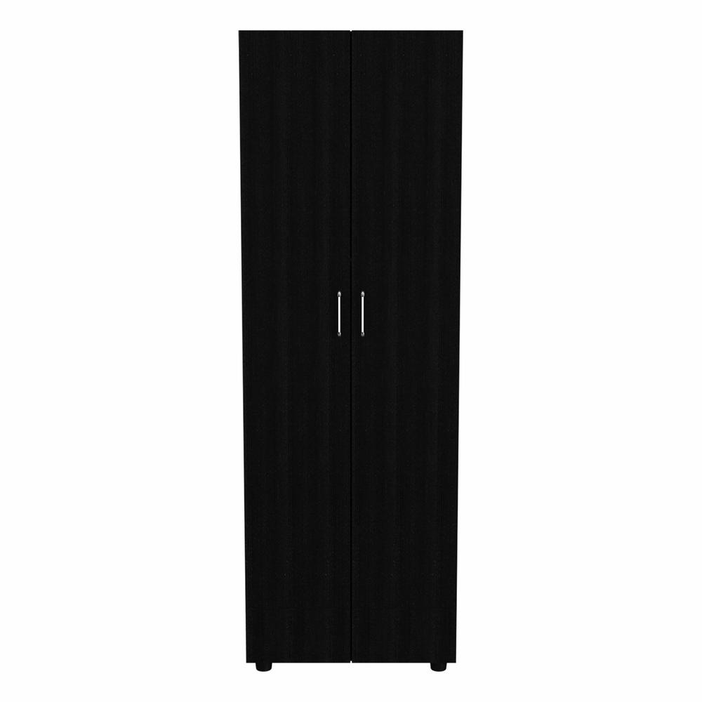 71" Black Tall Two Door Closet. Picture 1