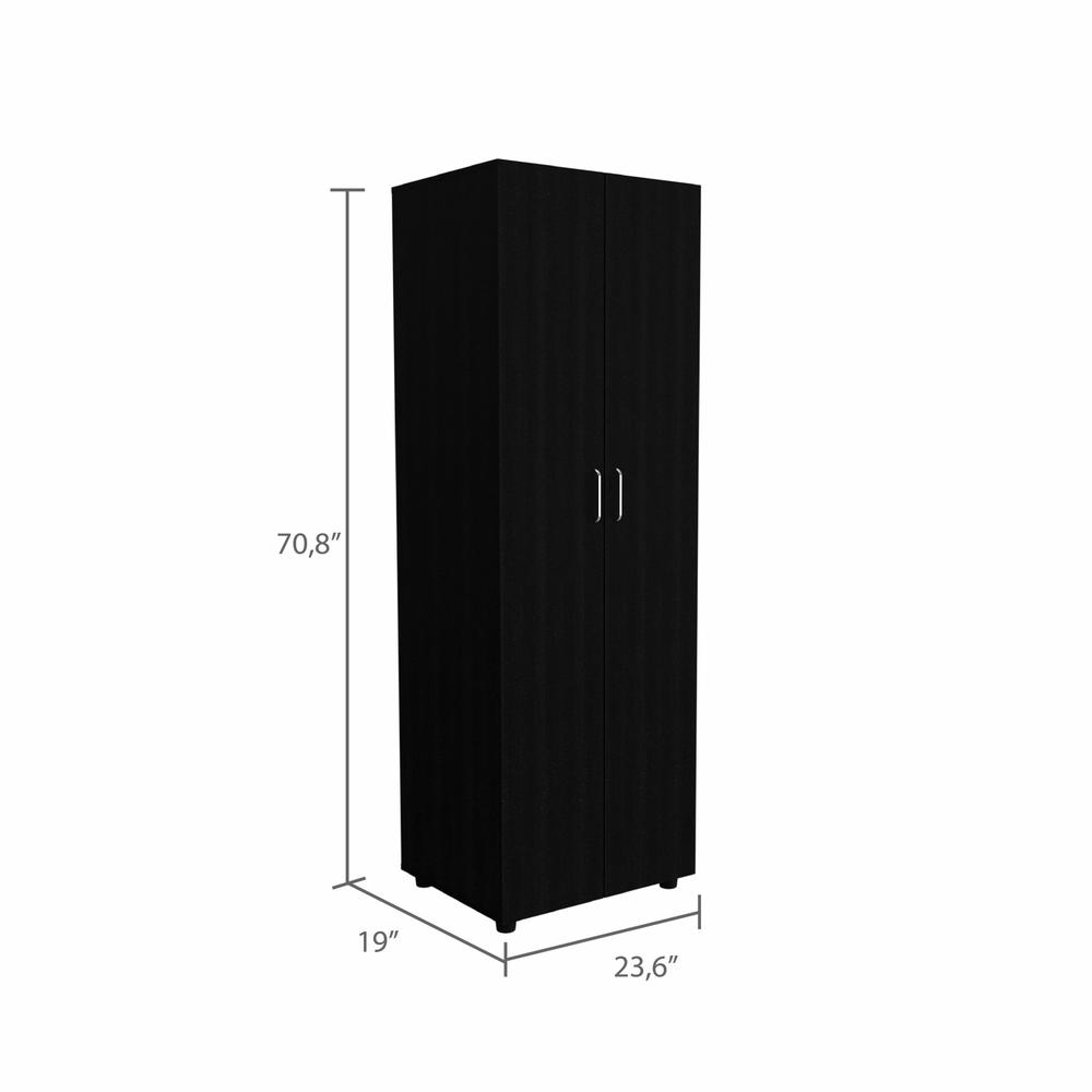 71" Black Tall Two Door Closet. Picture 6
