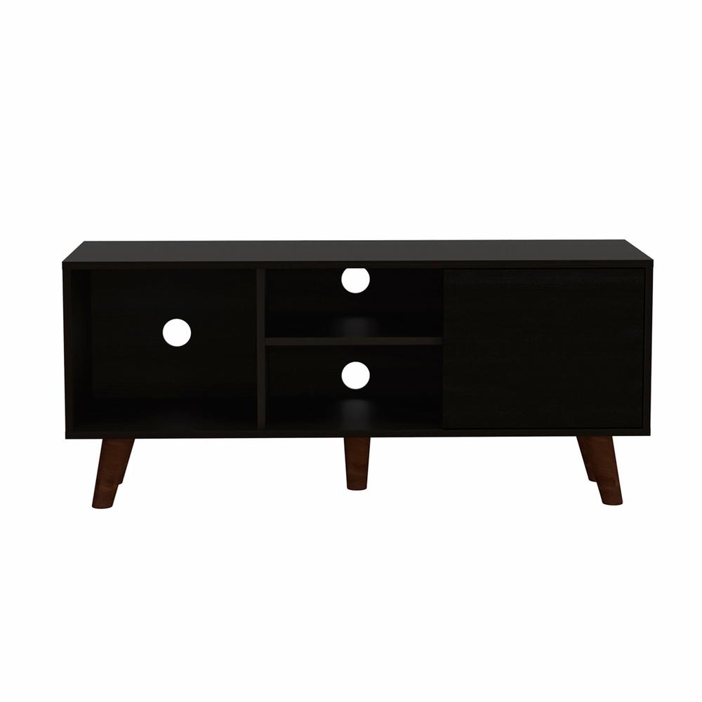 45" Black Particle Board Open Shelving TV Stand. Picture 1