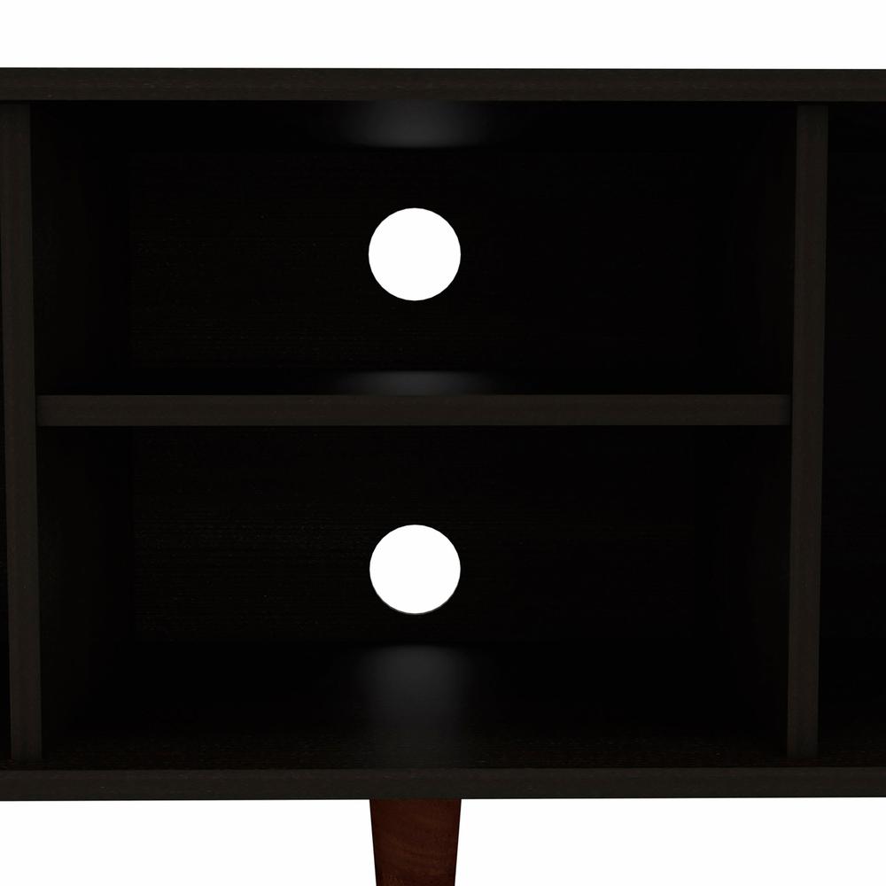 45" Black Particle Board Open Shelving TV Stand. Picture 5