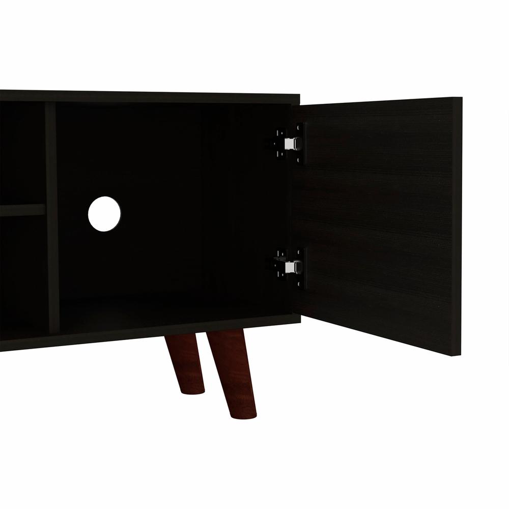 45" Black Particle Board Open Shelving TV Stand. Picture 2