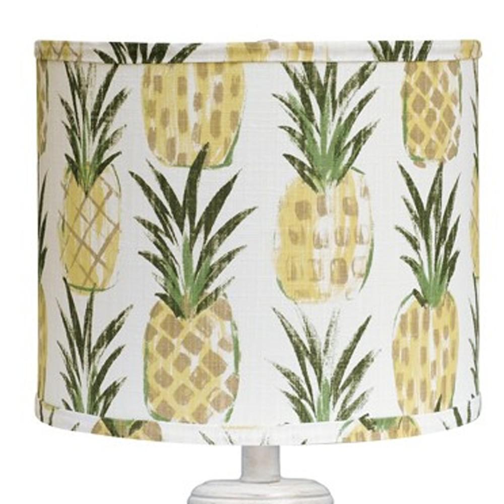 Distressed Whitewash Pineapple Shade Table Lamp. Picture 5