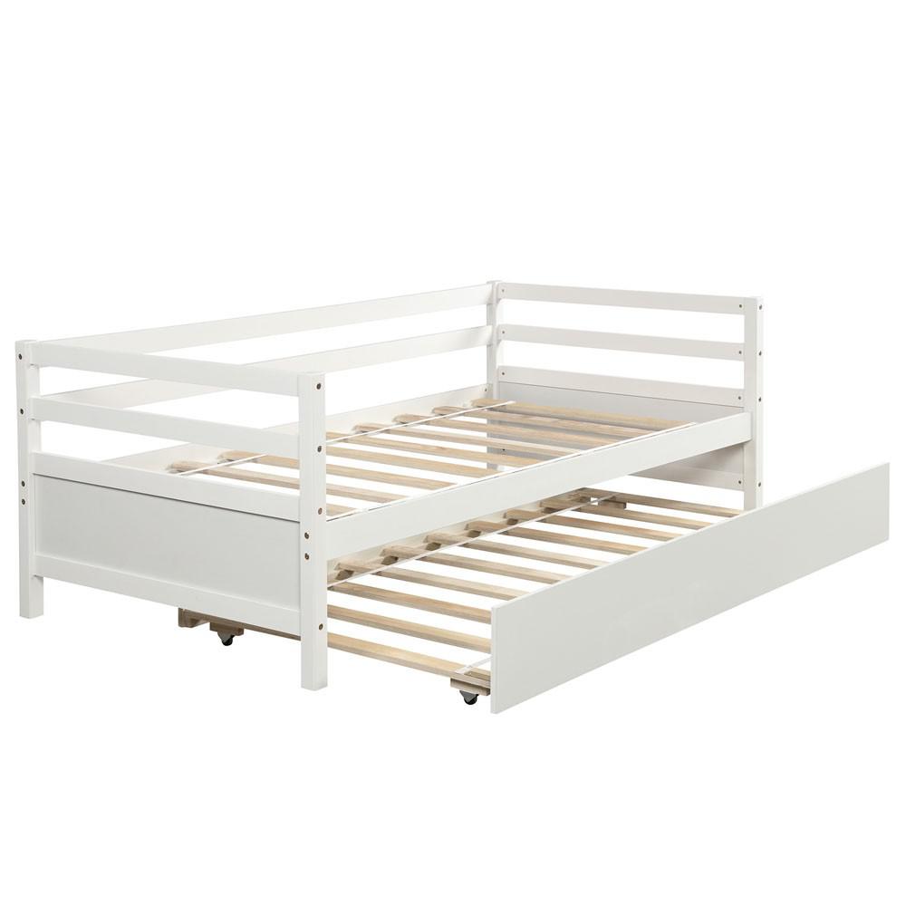 White Twin Bed with Trundle. Picture 4