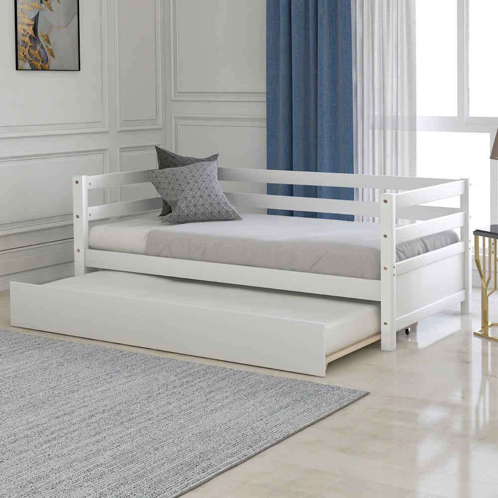 White Twin Bed with Trundle. Picture 7