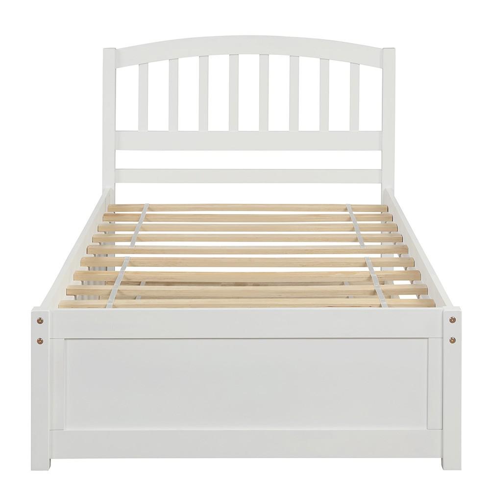 White Twin Bed with Trundle. Picture 1