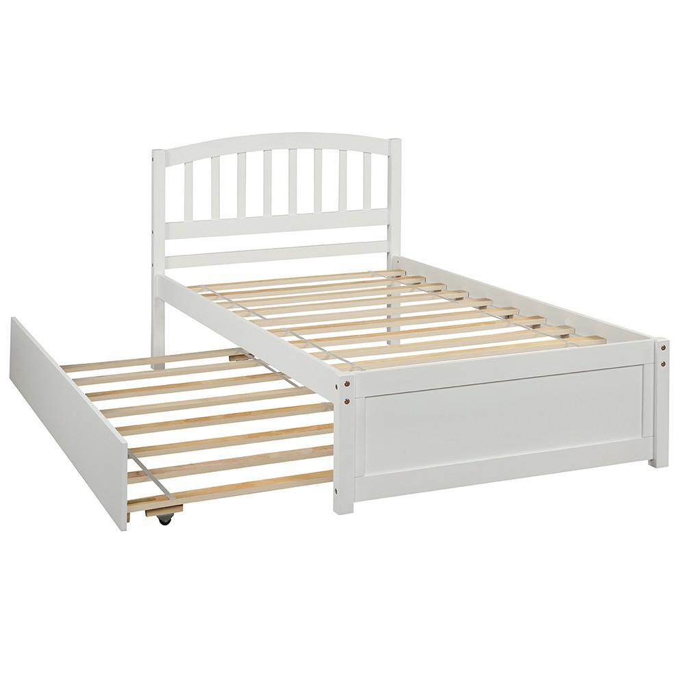White Twin Bed with Trundle. Picture 3