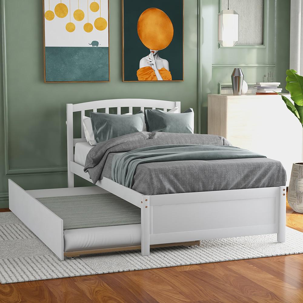 White Twin Bed with Trundle. Picture 9
