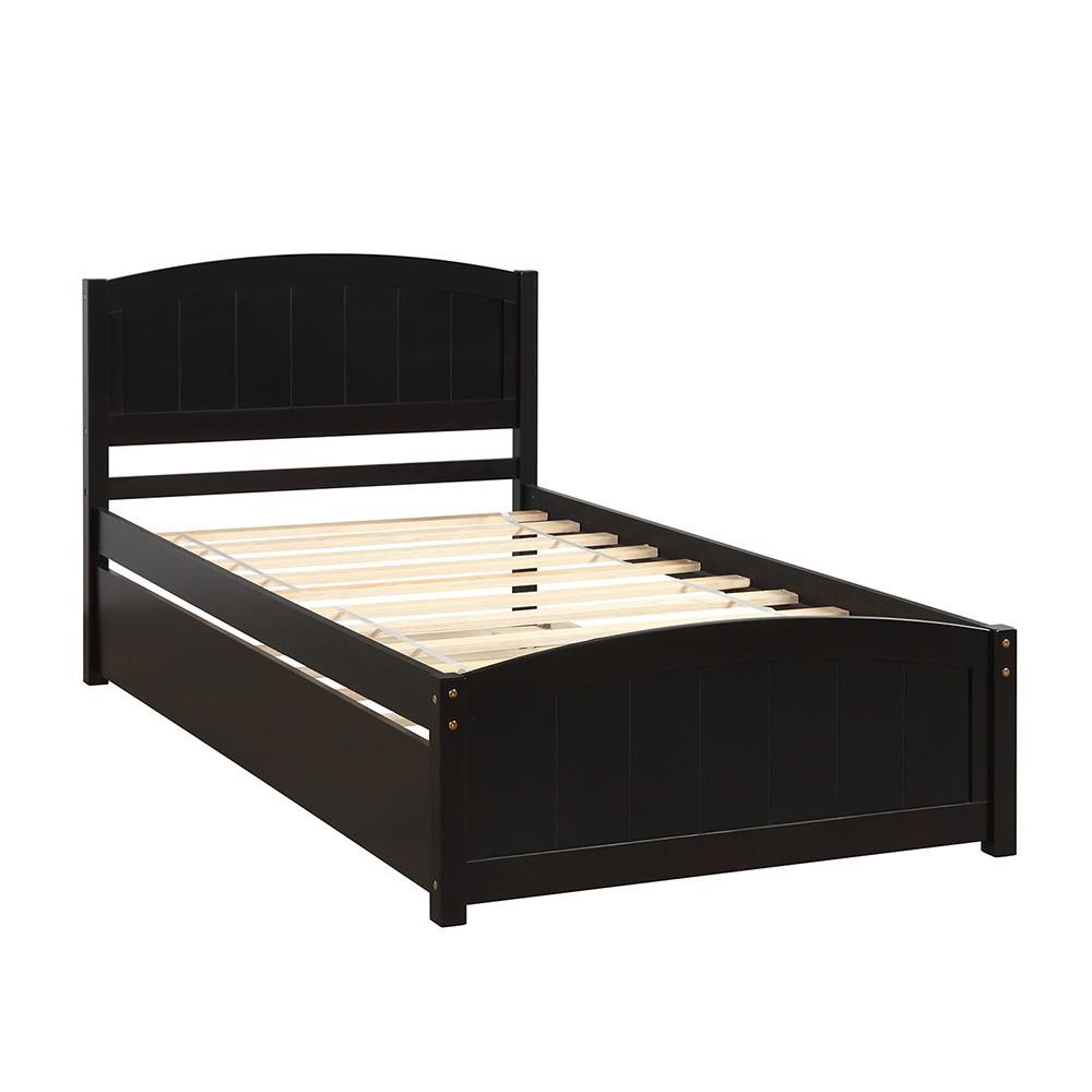 Espresso Twin Bed with Trundle. Picture 1
