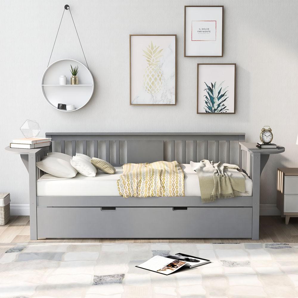 Gray Twin Bed with Trundle. Picture 8