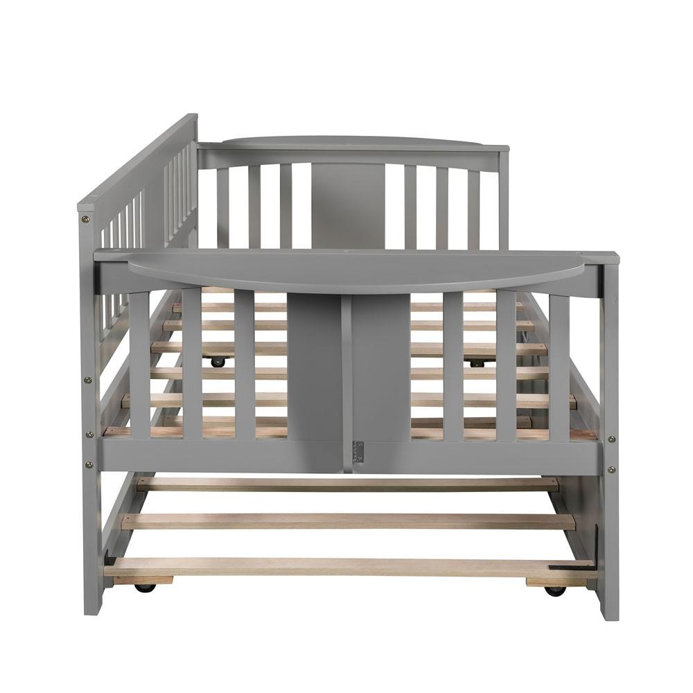 Gray Twin Bed with Trundle. Picture 4