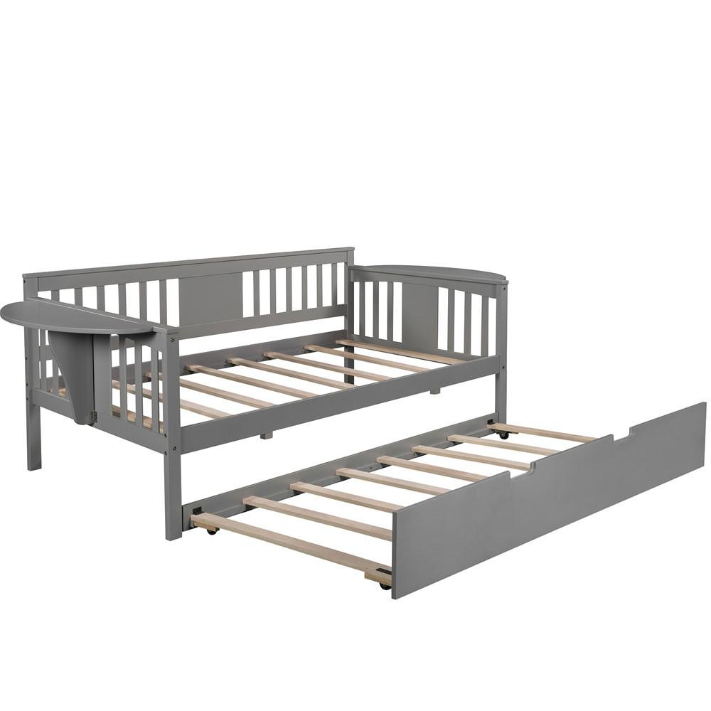 Gray Twin Bed with Trundle. Picture 5