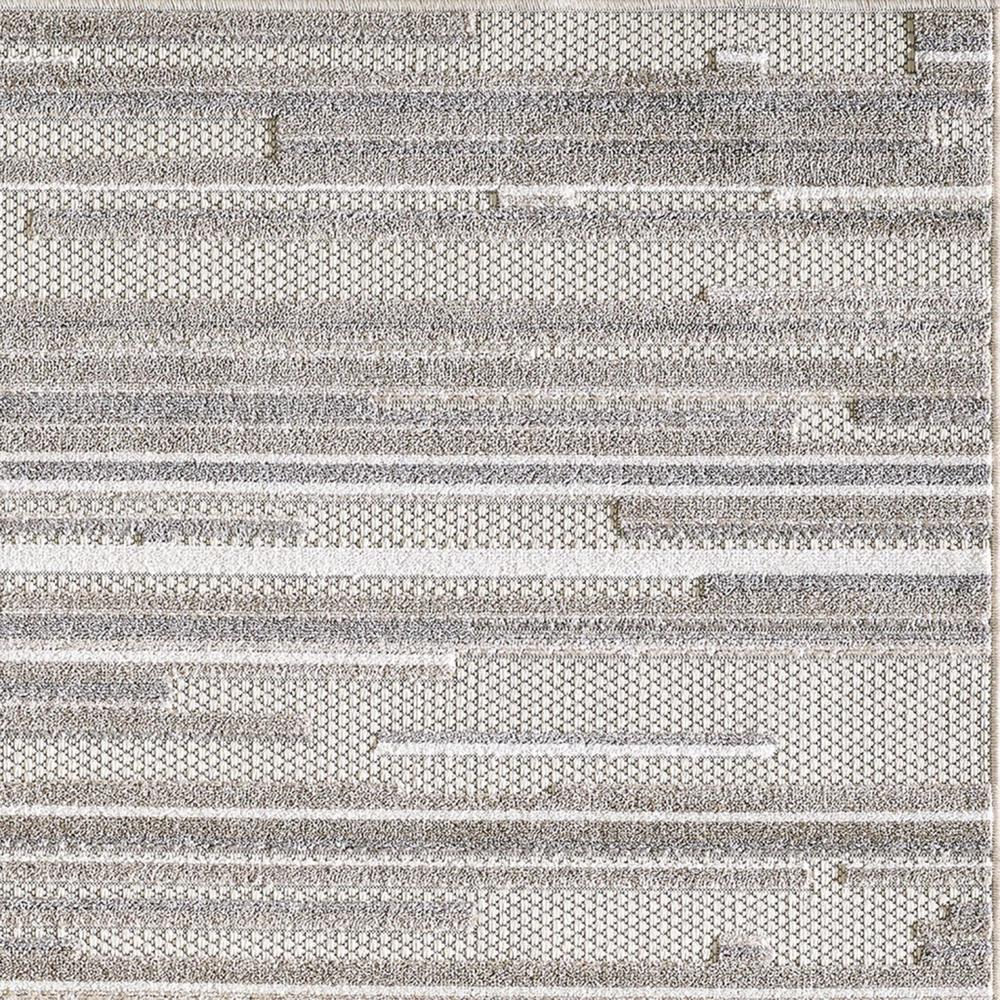2' X 4' Gray Abstract Stain Resistant Indoor Outdoor Area Rug. Picture 8