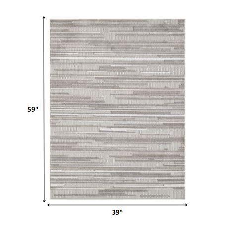 3' X 5' Gray Abstract Stain Resistant Indoor Outdoor Area Rug. Picture 5