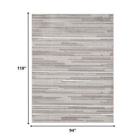 8' X 10' Gray Abstract Stain Resistant Indoor Outdoor Area Rug. Picture 5