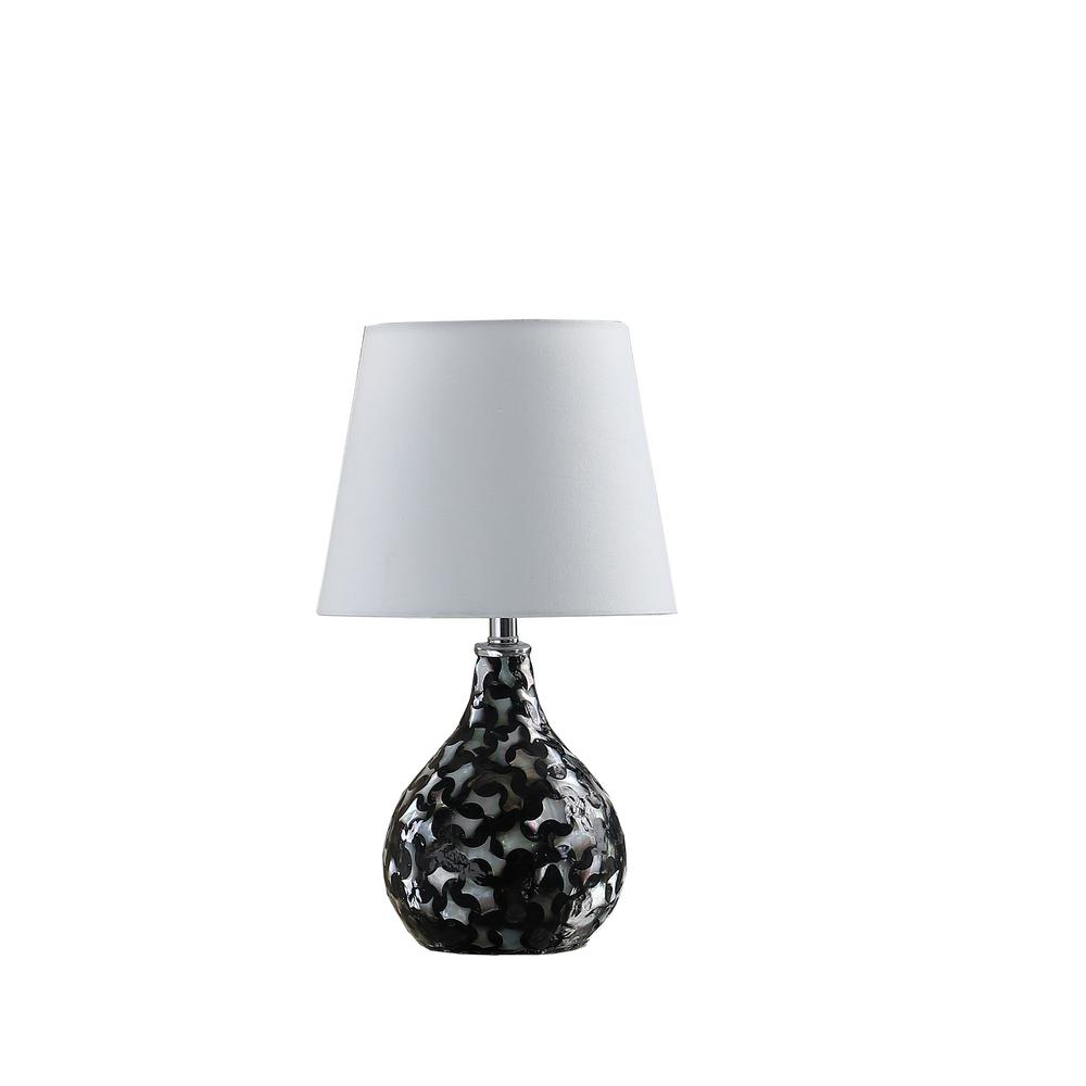 12” Modern Black And White Swirl Table Lamp. Picture 1